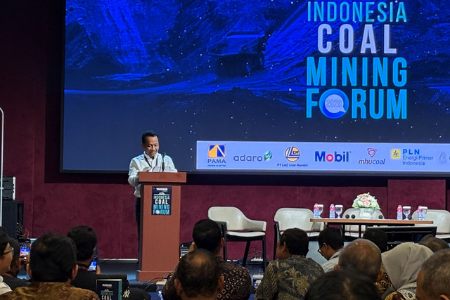 Direktur Jenderal Minerba Tri Winarno dalam acara Indonesia Coal Mining Forum di Kemang, Jakarta Selatan pada Rabu (15/7/2026). Foto: Argya Maheswara/kumparan