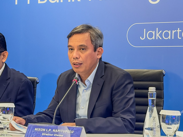 Direktur Utama BTN Nixon L.P Napitupulu dalam konferensi pers Paparan Kinerja BTN 30 Juni 2026 di Menara 2 BTN, Jakarta, Kamis (16/7/2026). Foto: Najma Ramadhanya/kumparan