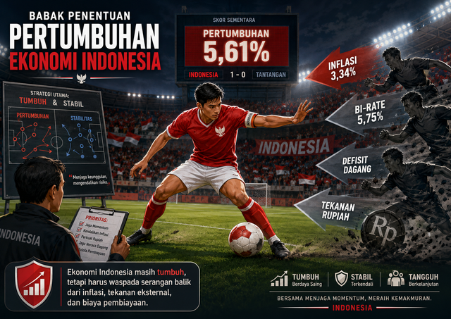Ilustrasi menjaga peluang pertumbuhan ekonomi Indonesia. Foto generated by AI