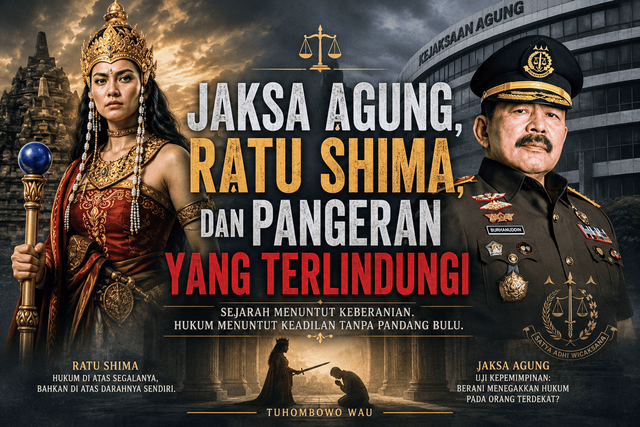 Ilustrasi Ratu Shima dan Jaksa Agung. (Dokpri/Tuhombowo Wau 