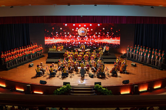 Konser kolaborasi Paduan Suara Mahasiswa (PSM) Cantus Firmus Universitas Sanata Dharma dan Yogyakarta Royal Orchestra di Auditorium Driyarkara Universitas Sanata Dharma, Yogyakarta. Foto: Dok. Universitas Sanata Dharma.