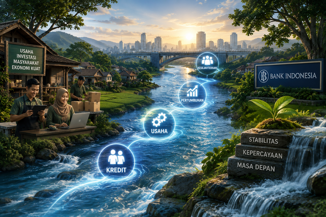 Hasil Survei Perbankan Bank Indonesia menunjukkan bahwa penyaluran kredit baru pada triwulan II 2026 meningkat dibandingkan triwulan sebelumnya, sumber: AI