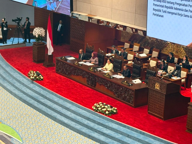 Suasana rapat paripurna DPR ke-26 masa persidangan V tahun sidang 2025-2026 di Kompleks Parlemen, Senayan, Jakarta, Selasa (21/7/2026). Foto: Nasywa Athifah/kumparan