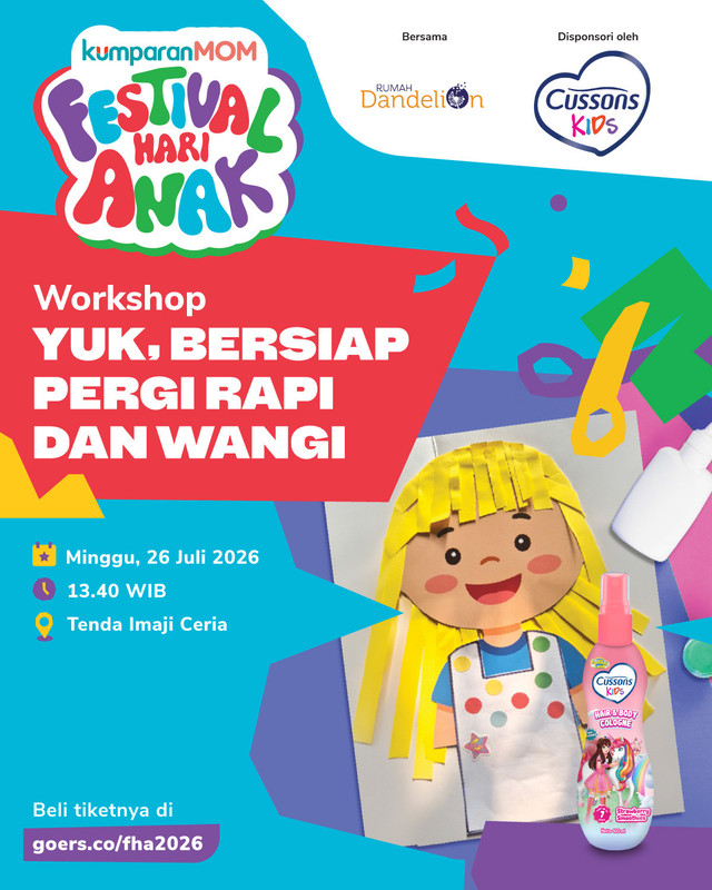Workshop Imaji Ceria “Yuk, Bersiap Pergi Rapi dan Wangi!” bersama Cussons Kids di kumparanMOM Festival Hari Anak 2026. Foto: kumparan