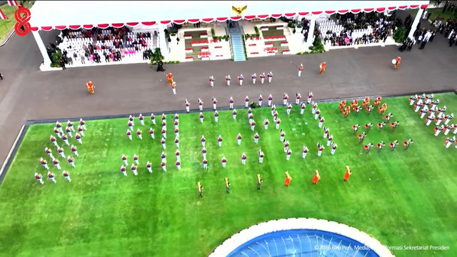 Suasana Upacara Prasetya Perwira (Praspa) TNI dan Polri Tahun 2026 di Istana Merdeka, Jakarta, Rabu (22/7/2026). Foto: YouTube/ Sekretariat Presiden