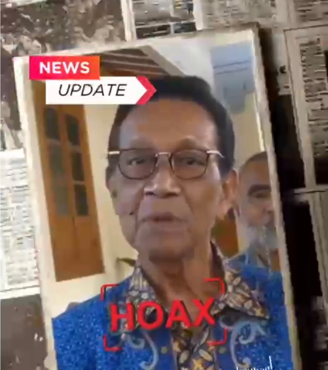 Video hoaks Gubernur DIY Sri Sultan Hamengku Buwono X soal pembelian koin. Dok: Pemda DIY