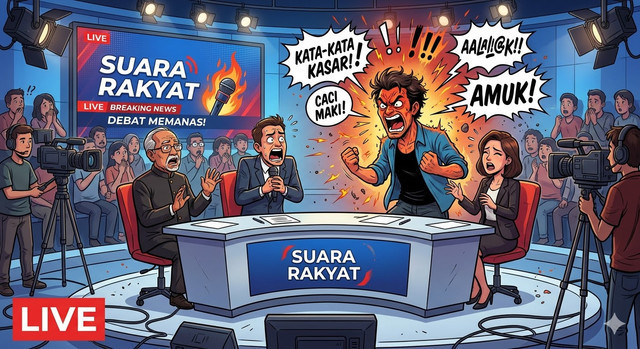 Ilustrasi caci maki dibuat menggunakan AI