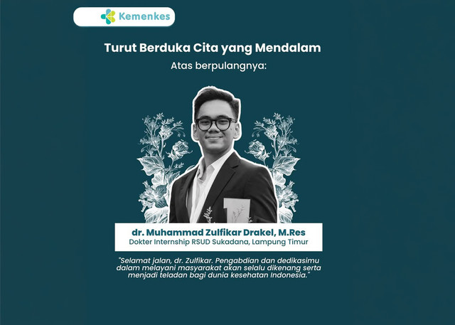 Dokter Zulfikar Drakel yang ditemukan meninggal dunia di kosnya di Jalan Imam Bonjol, Kecamatan Metro Pusat, Kota Metro, Selasa (21/7/2026). Foto: Instagram/ @kemenkes_ri