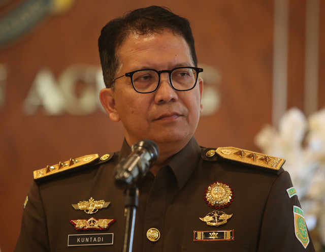 Jaksa Agung Muda Tindak Pidana Khusus (Jampidsus) Kuntadi memberikan sambutan usai dilantik Jaksa Agung ST Burhanuddin di Kantor Kejaksaan Agung, Jakarta, Jumat (24/7/2026). Foto: Muhammad Iqbal/ANTARA FOTO