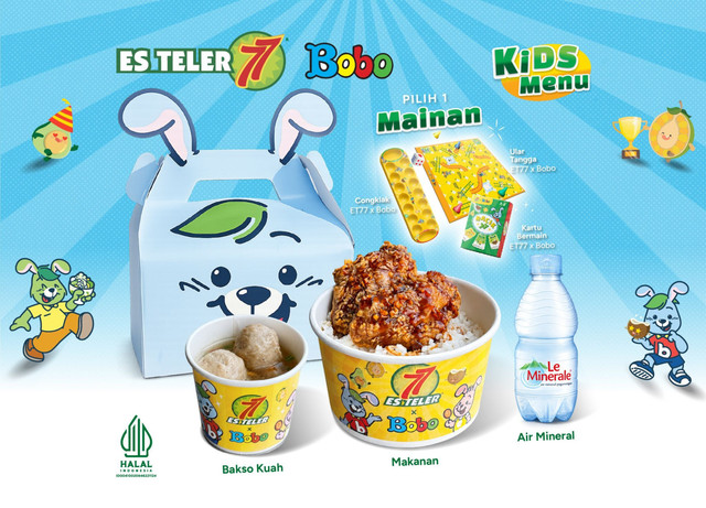 Paket kids menu Es Teler 77 dan Bobo dalam rangka Hari Anak Nasional. Foto: Dok. Es Teler 77