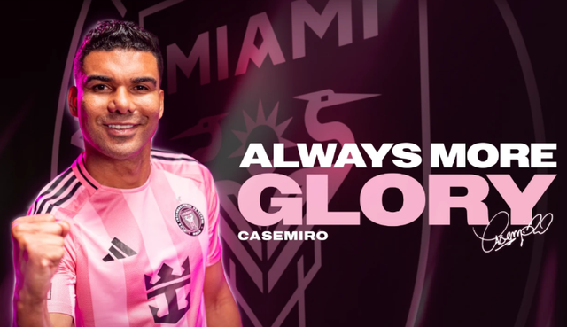 Poster pengumuman perekrutan Casemiro di situs klub Inter Miami FC. Foto: Dok Inter Miami FC
