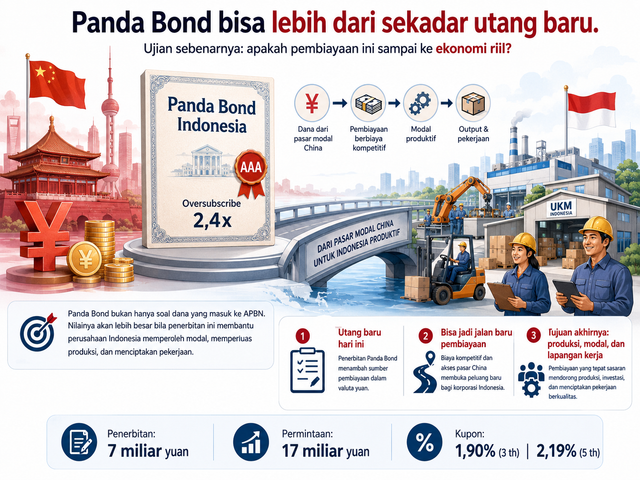 Ilustrasi Dampak Penerbitan Panda Bond Indonesia. Foto generated by AI 