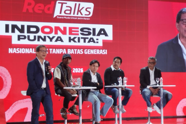 Diskusi RedTalks: Indonesia Punya Kita: Nasionalisme Tanpa Batas Generasi  di Gedung Malang Creative Center (MCC), Kota Malang, Sabtu, (25/7/2026). Foto: kumparan