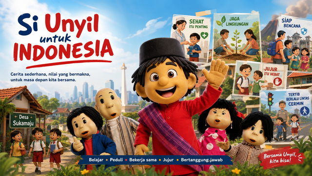ilustrasi Unyil Untuk Indonesia - AI generative