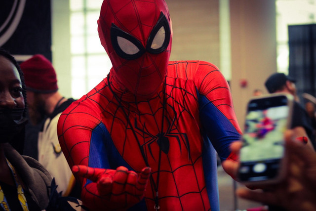 Ilustrasi photobooth Spider-Man Brand New Day M Bloc Space. Foto: Unsplash.com/Ashley Levinson