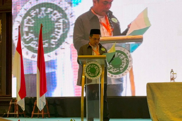 Perwakilan Komisi E dalam Sidang Pleno XXII, Kongres Umat Islam Indonesia VIII "Umat Bersatu, Bangsa Berdaulat, Negara Kuat" oleh Majelis Ulama Indonesia (MUI) di kawasan Jakarta Selatan, Minggu (26/7/2026). Foto: Nauval Pratama/kumparan