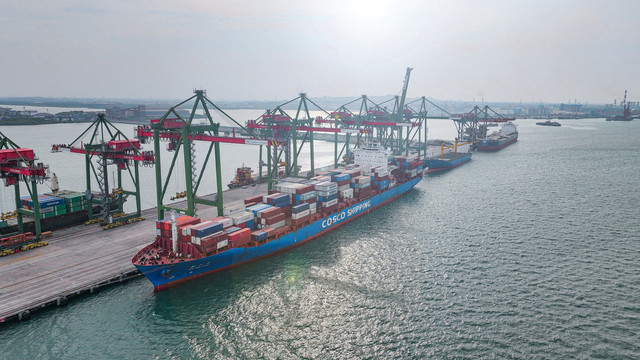 Foto Aerial Kegiatan Operasional di Terminal Teluk Lamong. Foto: Dok. Pelindo