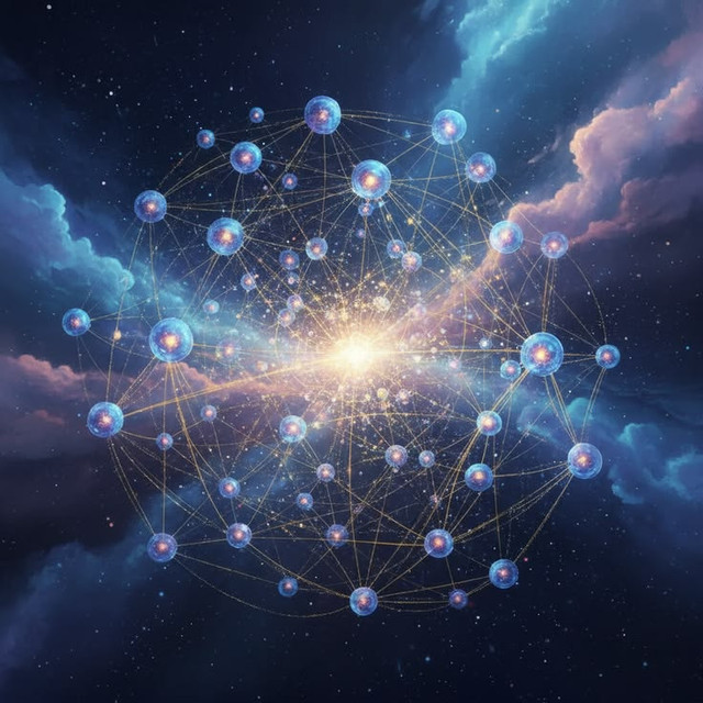 Illustrasi Artistik Kopling Dinamik antara Superfluida Neutron dan Superkonduktor Proton pada Struktur Internal Bintang Neutron (Gambar dibuat oleh Nano Banana AI) 