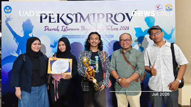 Mahasiswa Universitas Ahmad Dahlan (UAD) Juara III Monolog pada PEKSIMIPROV DIY 2026 (Foto. Syaiful)