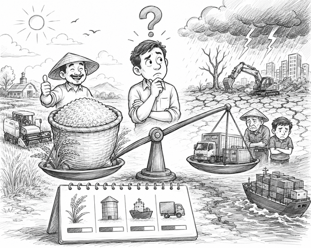 Ilustrasi Produksi dan Rantai Pasok Pangan Nasional. Foto: Generated by AI