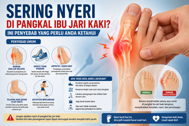 Ilustrasi Sering Nyeri di Pangkal Ibu Jari Kaki? Ini Penyebab yang Perlu Anda Ketahui (Sumber Gambar: AI Image Generator)