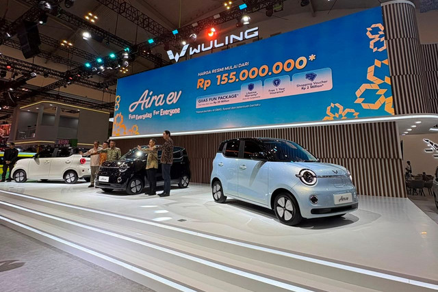 Wuling Motors Indonesia umumkan harga resmi mobil listrik Wuling Aira ev pada ajang GIIAS 2026 di Indonesia Convention Exhibition (ICE) BSD, Tangerang, Rabu (29/7/2026). Foto: Sena Pratama/kumparan