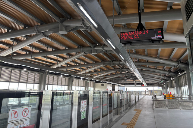 Stasiun LRT Rawamangun, Jakarta, Rabu (29/7/2026).

 Foto: Widya Islamiati/kumparan