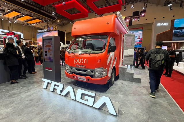 Isuzu pamer Traga dan Elf konversi usaha pada ajang GIIAS 2026 di Indonesia Convention Exhibition (ICE) BSD, Tangerang, Rabu (29/7/2026). Foto: Aditya Pratama Niagara/kumparan