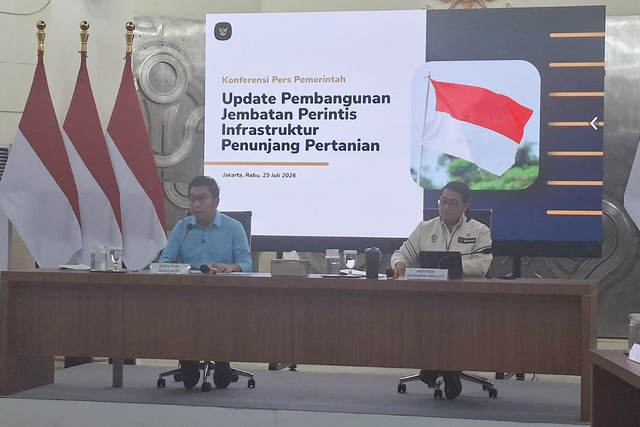 Konferensi Pers Update Program Prioritas/PHTC serta Penguatan Ekonomi Kreatif sebagai mesin baru Pertumbuhan Ekonomi Nasional di Auditorium Kantor Bakom RI, Jakarta, Rabu (29/7/2026). Foto: Pradya Tirta/kumparan