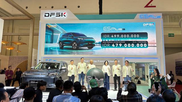 Perilisan harga DFSK E5Plus di GIIAS 2026, Jakarta, Rabu (29/7/2026). Foto: Aditya Pratama Niagara/kumparan