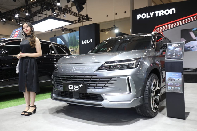 Mobil Polytron G3+ saat dipamerkan di GIIAS 2026, ICE BSD, Tangerang, Banten, Rabu (29/7/2026). Foto: Aditia Noviansyah/kumparan