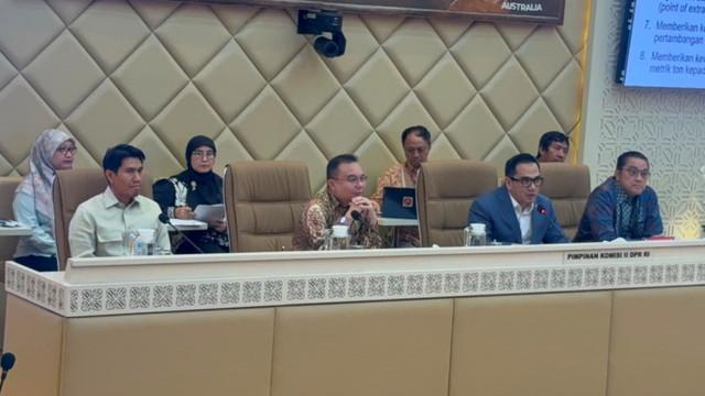 Wakil Ketua DPR Sufmi Dasco Ahmad menghadiri Rapat Komisi II DPR dengan Mendagri Tito Karnavian dan AKAPSI di Kompleks Parlemen, Senayan, Jakarta, Kamis (30/7/2026). Foto: Nasywa Athifah/kumparan