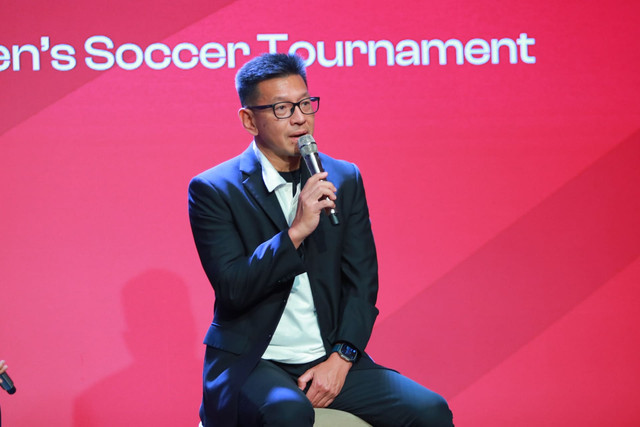 Program Director Caffino Srikandi Merdeka Cup, Teddy Tjahjono, saat di acara Press Conference Caffino Srikandi Merdeka Cup, di XXI Lounge Plaza Senayan, Rabu (29/7). Foto: Agri Aulian Perdana/kumparan
