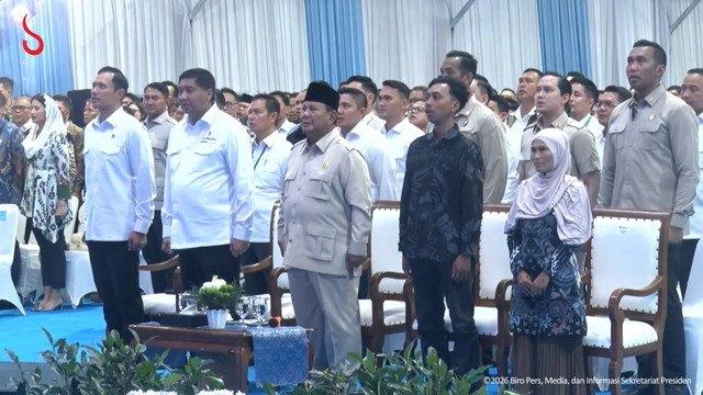 Presiden Prabowo Subianto menghadiri akad massal unit KPR rumah subsidi di Kabupaten Batang, Jawa Tengah, Kamis (30/7/2026). Foto: YouTube/ Sekretariat Presiden