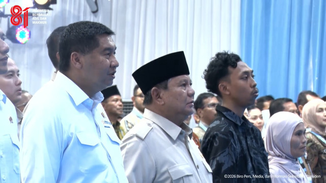 Presiden Prabowo Subianto menghadiri akad massal unit KPR rumah subsidi di Kabupaten Batang, Jawa Tengah, Kamis (30/7/2026). Foto: YouTube/ Sekretariat Presiden