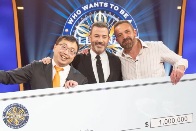 Ben Affleck saat menang kuis Who Wants to be a Millionaire. foto: dok. ABC/Disney