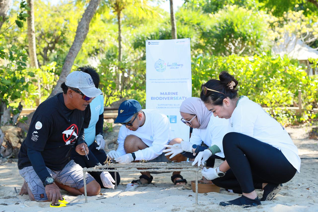 Pertamina International Shipping (PIS) bersama Divers Clean Action (DCA) serta Satgas Lingkungan Desa Pejarakan melalui program Ocean LiteraSEA laksanakan transplantasi terumbu karang di Bali Barat. Foto: Dok. Pertamina