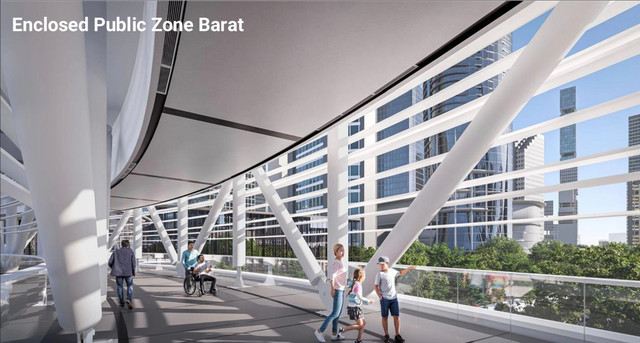 Desain Bundar Pedestrian Deck Dukuh Atas Desain sisi barat. Foto: Dok. MRT
