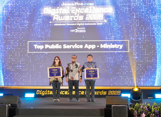 Identitas Kependudukan Digital (IKD) Ditjen Dukcapil Kemendagri raih penghargaan Top Public Service Application for Ministry dalam JawaPos.com Digital Excellence Awards 2026 di Jakarta, Jumat (31/7/2026). Foto: Dok. Kemendagri