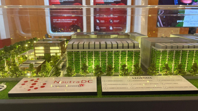 Maket rencana pengembangan data center AI Ready di Cikarang. Foto: kumparan/Habib Allbi Ferdian