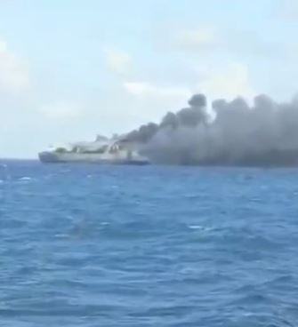 Kebakaran KM Sentosa 2, Minggu (2/8/2026). Foto: Dok. Istimewa