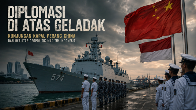 Gambar: Kapal perang China bersandar di Indonesia, menandai diplomasi maritim di tengah dinamika geopolitik Indo-Pasifik. (Sumber: Koleksi Penulis)