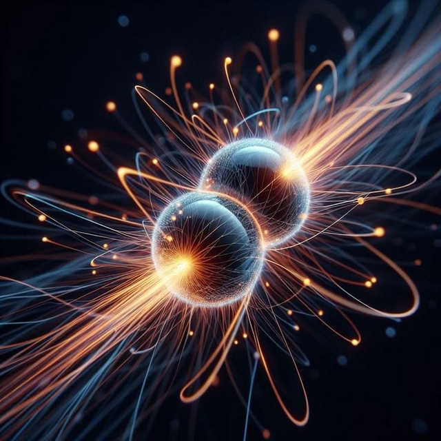 Illustrasi Artistik Tabrakan Bintang Neutron dan Lontaran Ejecta Kaya Neutron (Gambar dibuat oleh Nano Banana AI) 