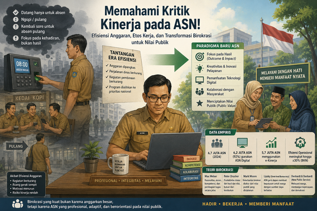 Ilustrasi kritik kerja ASN (Foto: chatGPT/Pormadi)