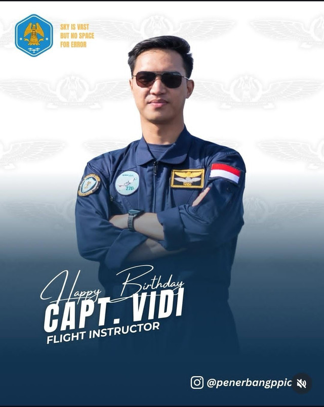 Vidi Eskafaris Gumilang, pilot muda asal Karawang, lulusan PPIC. Foto: IG/@penerbangppic
