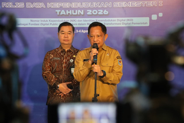Mendagri Tito Karnavian tegaskan integrasi data Dukcapil dengan kementerian/lembaga perkuat akurasi program perlindungan sosial agar tepat sasaran, dalam Rakornas Dukcapil Tahun 2026 di Jakarta, Senin (3/8/2026).  Foto: Dok. Kemendagri