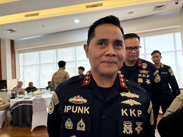 Direktur Jenderal Pengawasan Sumber Daya Kelautan dan Perikanan KKP, Pung Nugroho Saksono, dalam agenda Nota Kesepakatan bersama KKP di Kantor Kementerian KKP, Jakarta, Selasa (4/8/2026). Foto: Nur Pangesti/kumparan