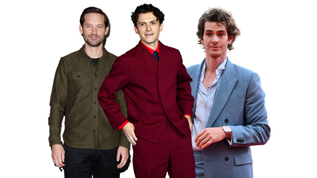 Kolase foto Tobey Maguire, Tom Holland dan Andrew Garfield. Foto: AFP