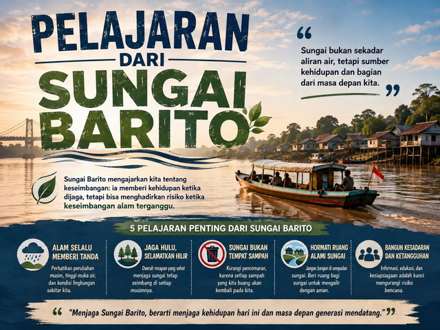 Pelajaran Dari Sungai Barito. Dok. Ilustrasi menggunakan AI