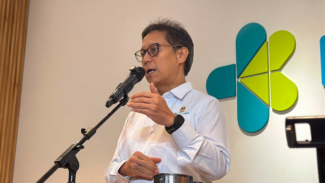 Menteri Kesehatan, Budi Gunadi Sadikin dalam konferensi pers di Kementerian Kesehatan, Jakarta Selatan, Rabu (5/8/2026). Foto: Zahira Hilman/kumparan